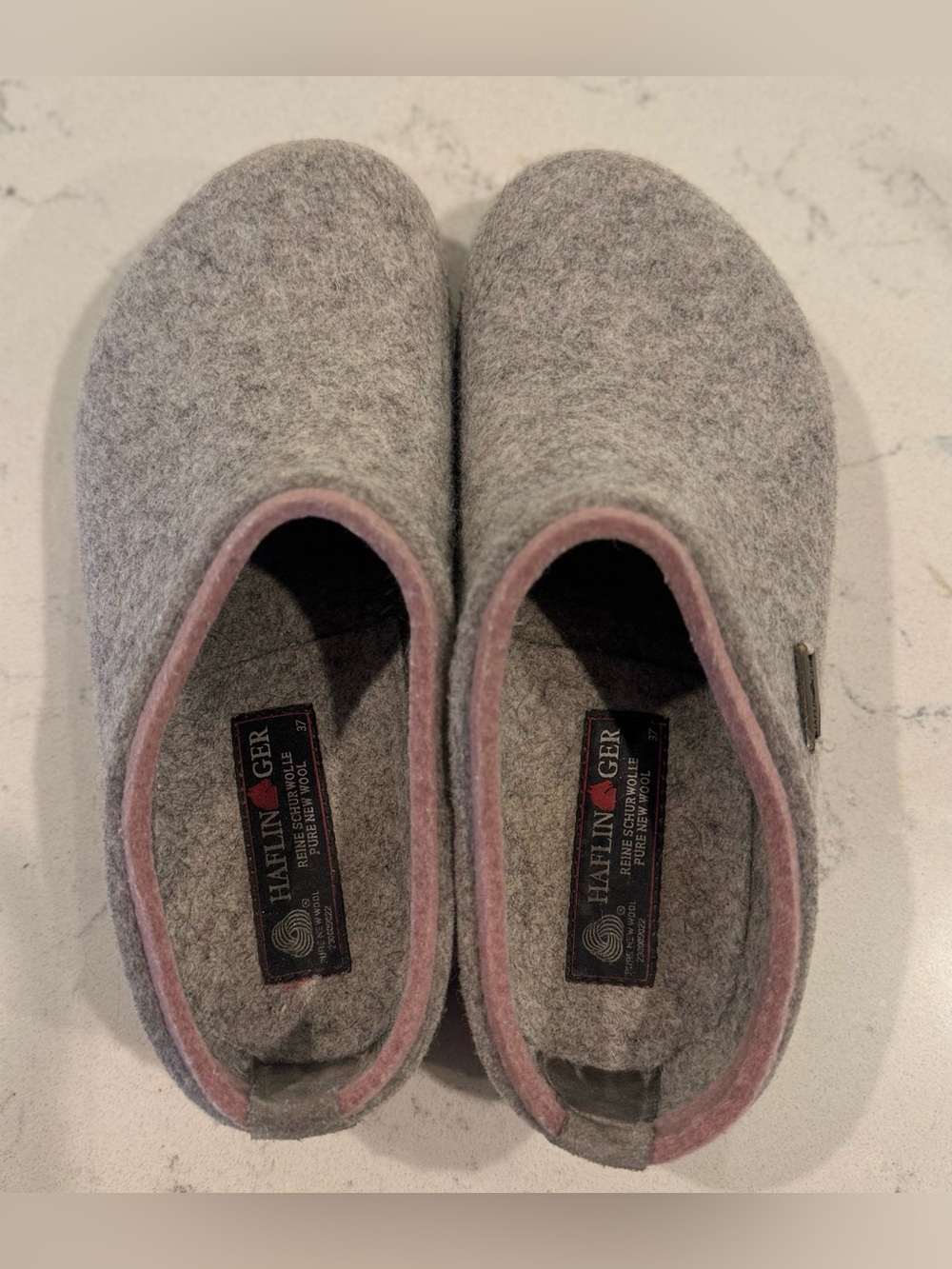 Haflinger Women's Silver Grey Wool Kris Clogs Slip-On Size 37